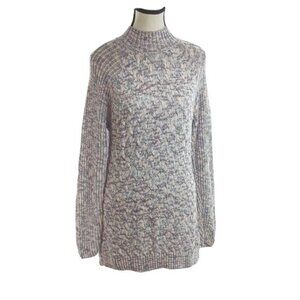 Croft & Barrow Sweater Pink Purple Knit Tunic Mock Neck Womens Size Medium